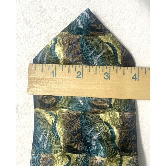 Jerry Garcia Silk Tie Blue Mountain Collection Forty Two Green Aqua Yellow - Picture 3 of 9
